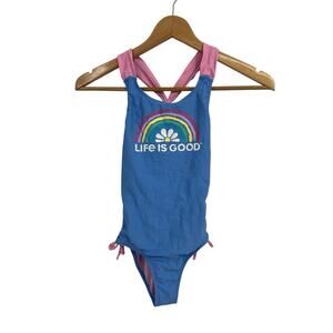 Life Is Good Blue One Piece Girls Swim Suit Size 6